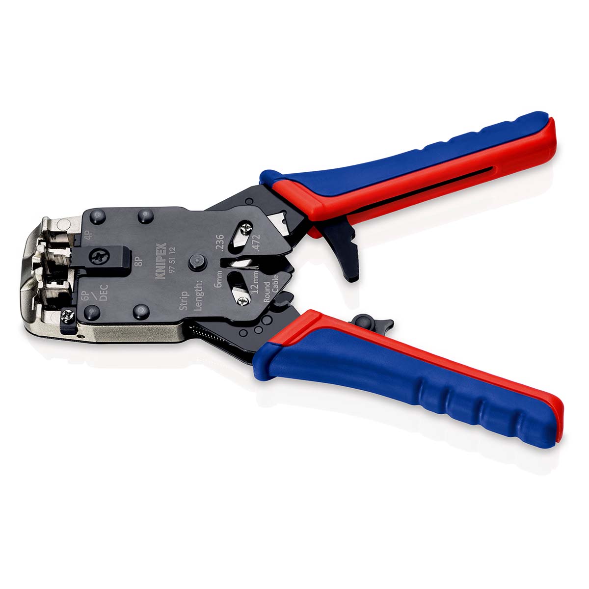Crimp lever pliers for Western plugs Western connector RJ10 (4-pin 